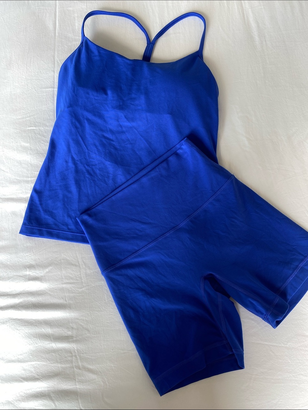lululemon Flow Y Tank & Bike Shorts Set - Blue - Picture 2 of 4